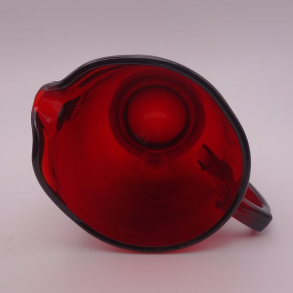 Red Glass Sugar Bowl and Milk Jug Set - Picture 13 of 16